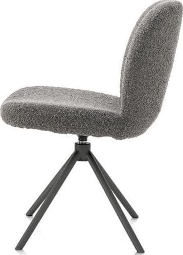 Xooon Jaxon eetkamerstoel - graphiet frame - draaibaar - pocket - stof Brioni - lever Taupe Eetkamerstoel