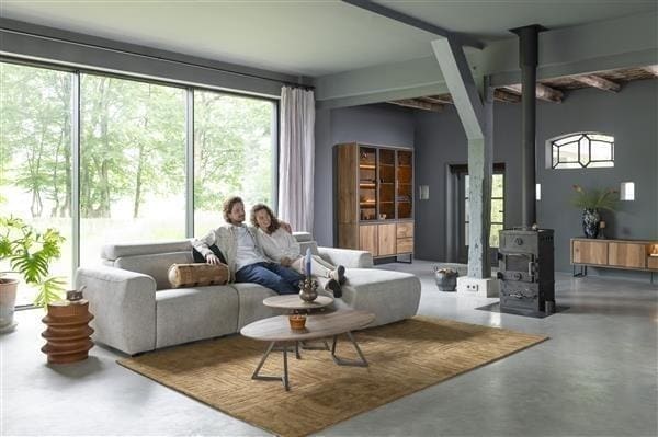 Henders & Hazel Trapani buffet 160 cm - 3-glasdeuren + 2-deuren + 2-laden (+ LED) Kast
