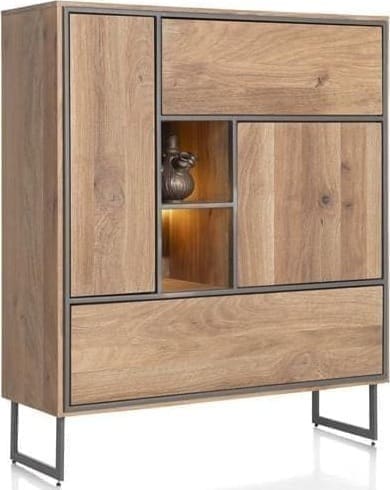 Henders & Hazel Trapani highboard 120 cm - 2-deuren + 3-laden + 1-niche (+ LED) Kast