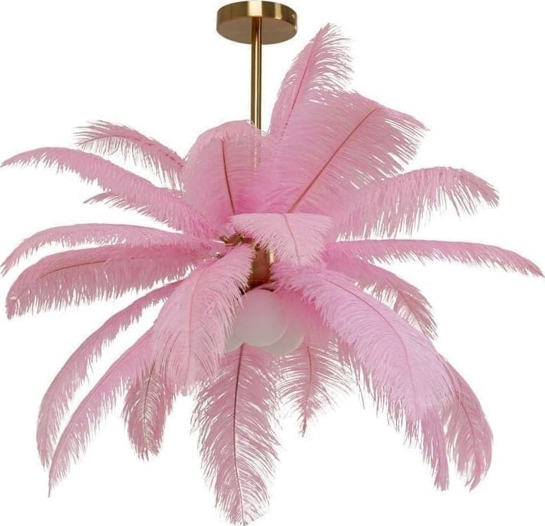 Hanglamp Feather Palm Pink Ø60cm Kare Design Hanglamp 57356
