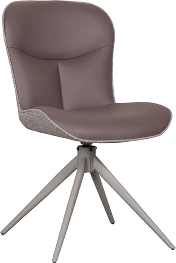 LABEL51 Eetkamerstoel Thorben - Bruin - Microfiber Bruin Eetkamerstoel