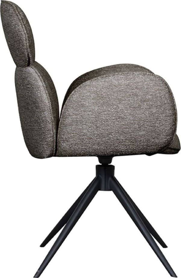 LABEL51 Eetkamerstoel Vidar - Truffel grijs - Boucle Grijs Eetkamerstoel