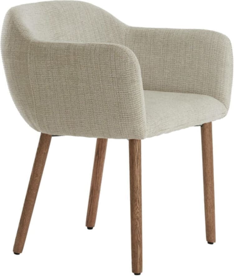 Eetkamerstoel Blaine - Beige+hout Donker Bruin Light & Living Eetkamerstoel 5507013