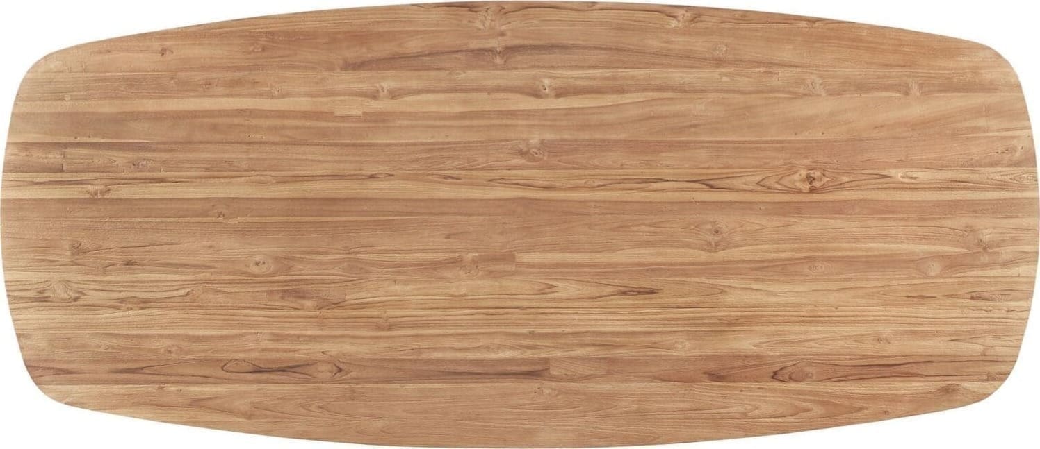 Pronto Wonen Eettafel Romaro 180x90 cm Deens ovaal teak mix rough Bruin|Naturel Eettafel