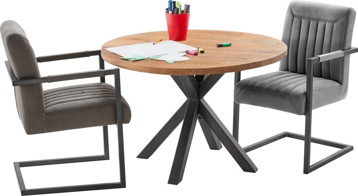 Pronto Wonen Kindertafel Mesola 70 cm rond mango naturel Bruin|Naturel Bijzettafel