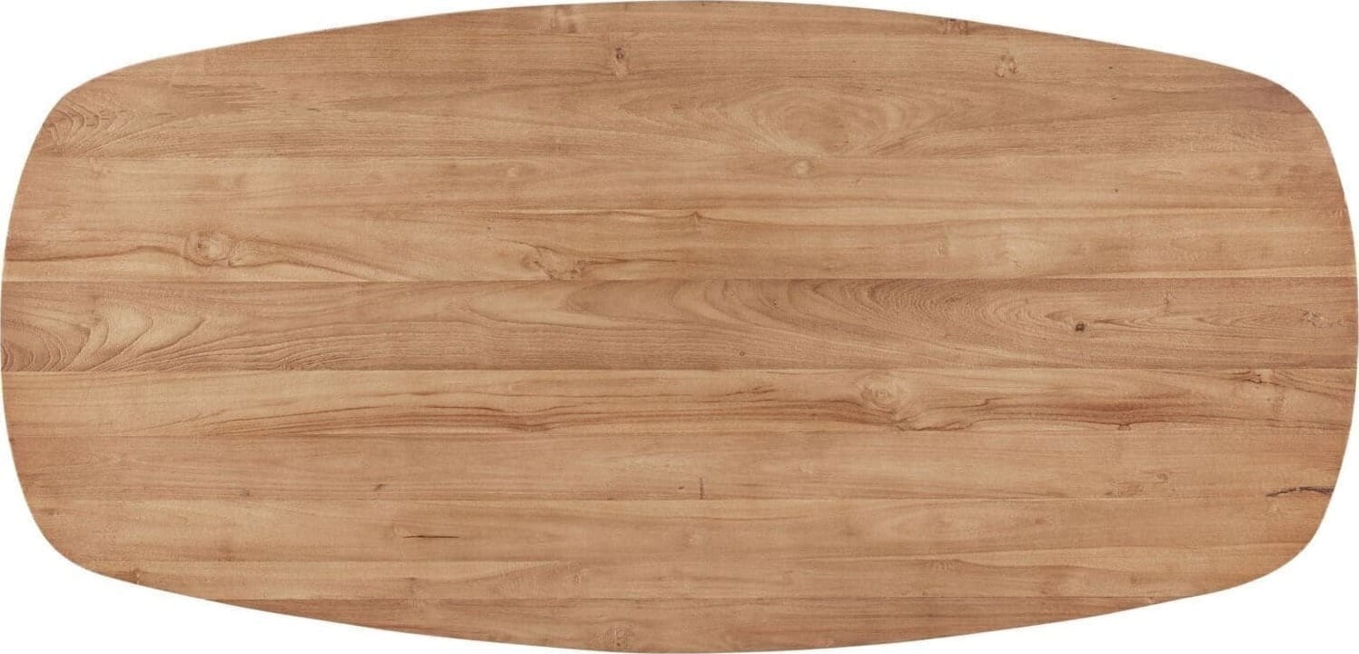 Pronto Wonen Salontafel Romaro 140x70 cm Deens ovaal teak mix rough Bruin|Naturel Salontafel
