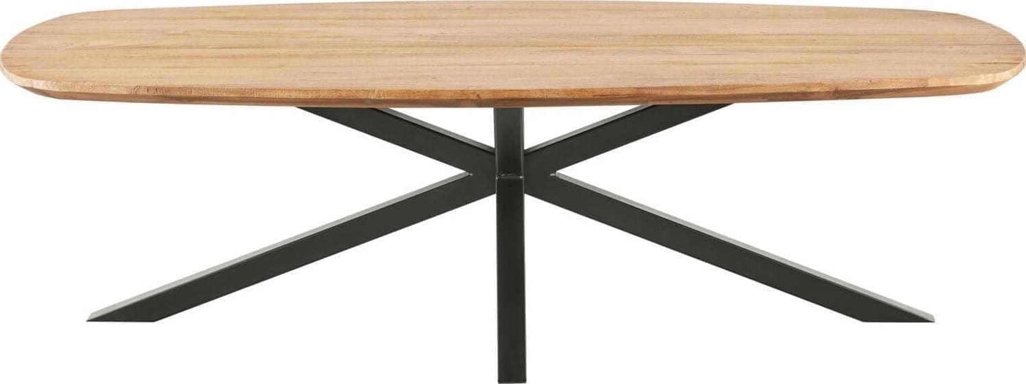 Pronto Wonen Salontafel Romaro 140x70 cm Deens ovaal teak mix rough Bruin|Naturel Salontafel