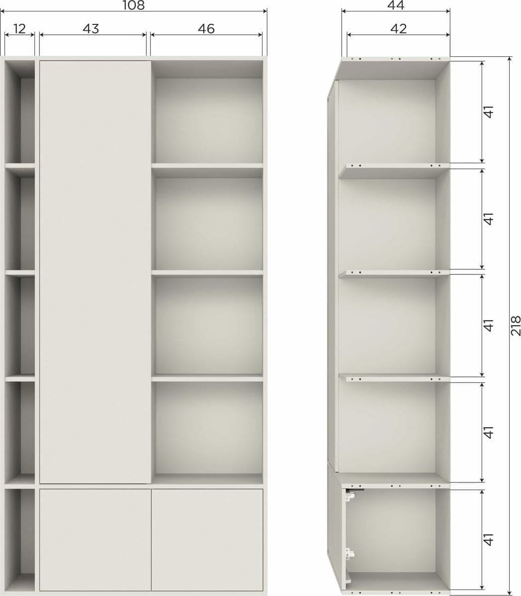 vtwonen Settle down opbergkast 108cm grenen dust Paars Wandkast