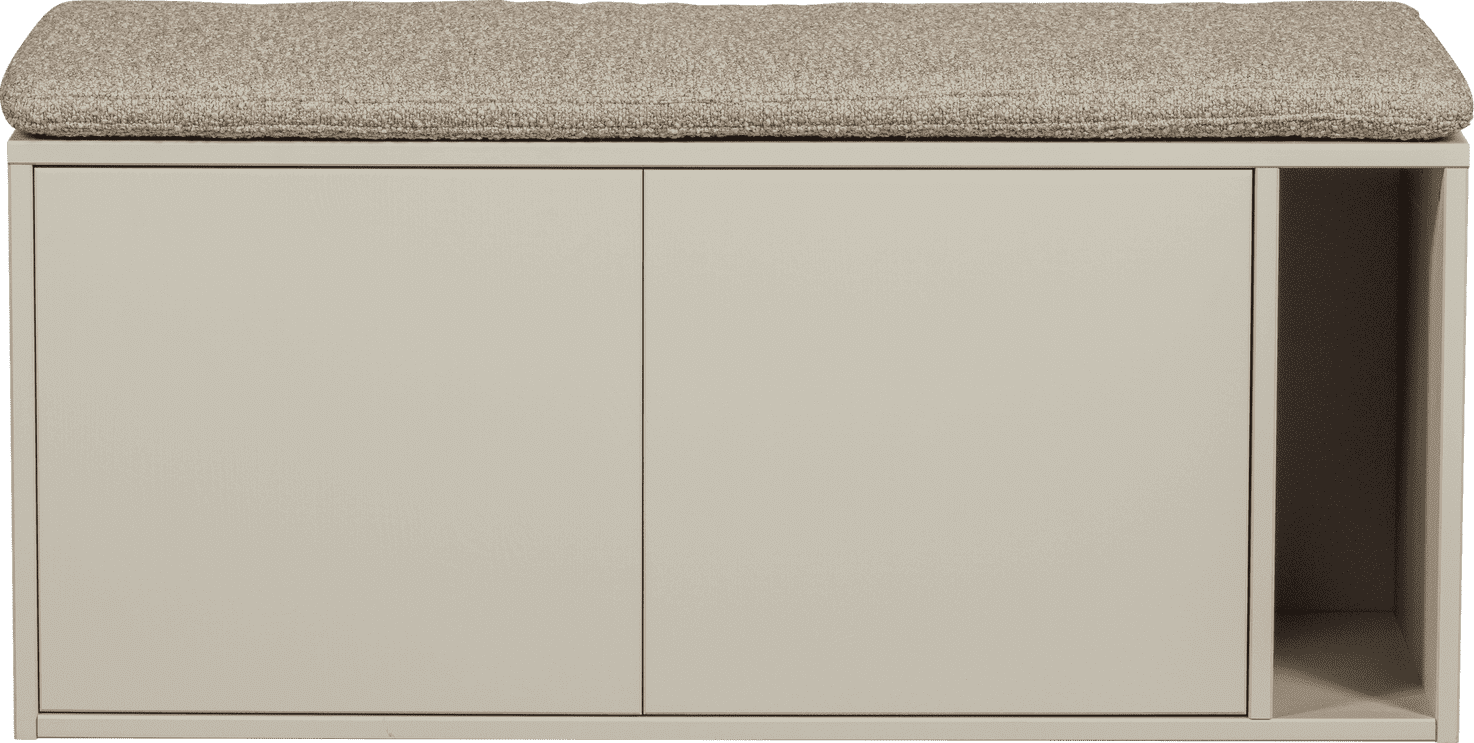 vtwonen Settle down tv meubel/bankje 108cm dust met zitkussen Paars Tv-meubel|Tv-dressoir