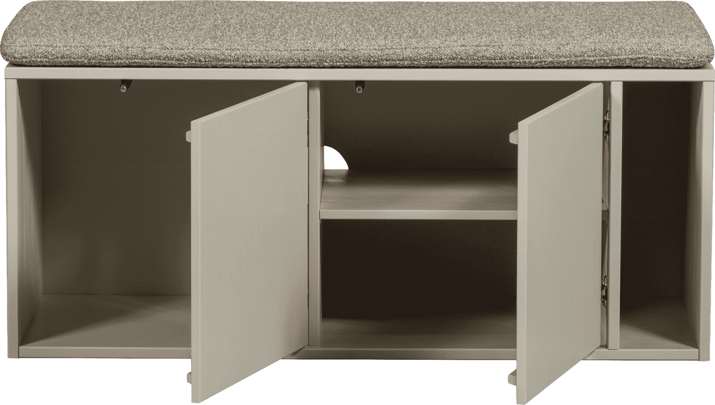vtwonen Settle down tv meubel/bankje 108cm dust met zitkussen Paars Tv-meubel|Tv-dressoir