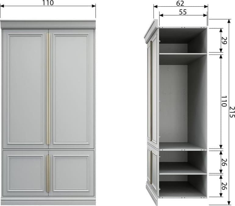 BePureHome Organize kast 62cm grenen mist Wit Linnenkast