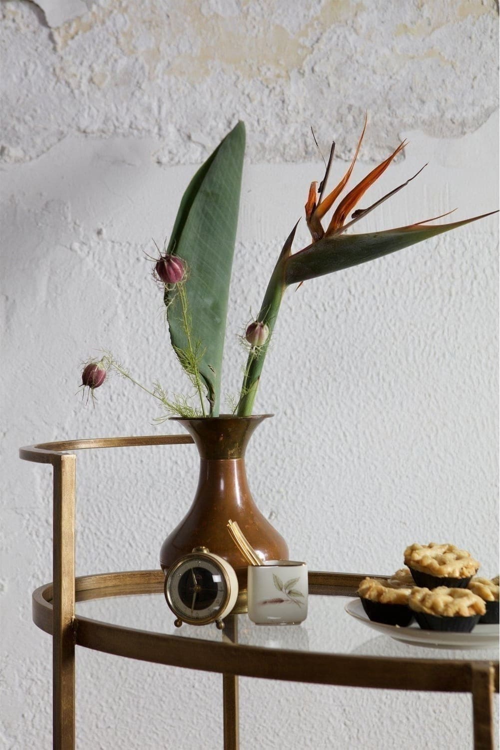 BePureHome Push trolley metaal antique brass Messing Woonaccessoire|Woningdecoratie