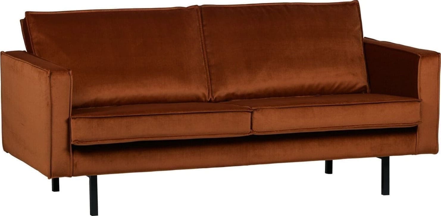 BePureHome Rodeo 2,5-zitsbank velvet roest Cognac|Oranje 2-zitsbank