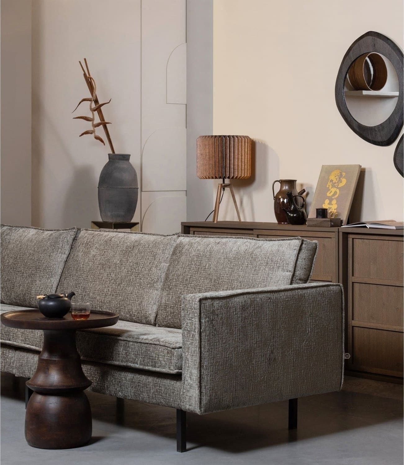 BePureHome Rodeo 3-zitsbank structure velvet frost Blauw 3-zitsbank