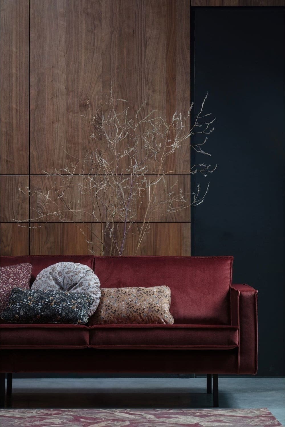 BePureHome Rodeo 3-zitsbank velvet chestnut Paars 3-zitsbank