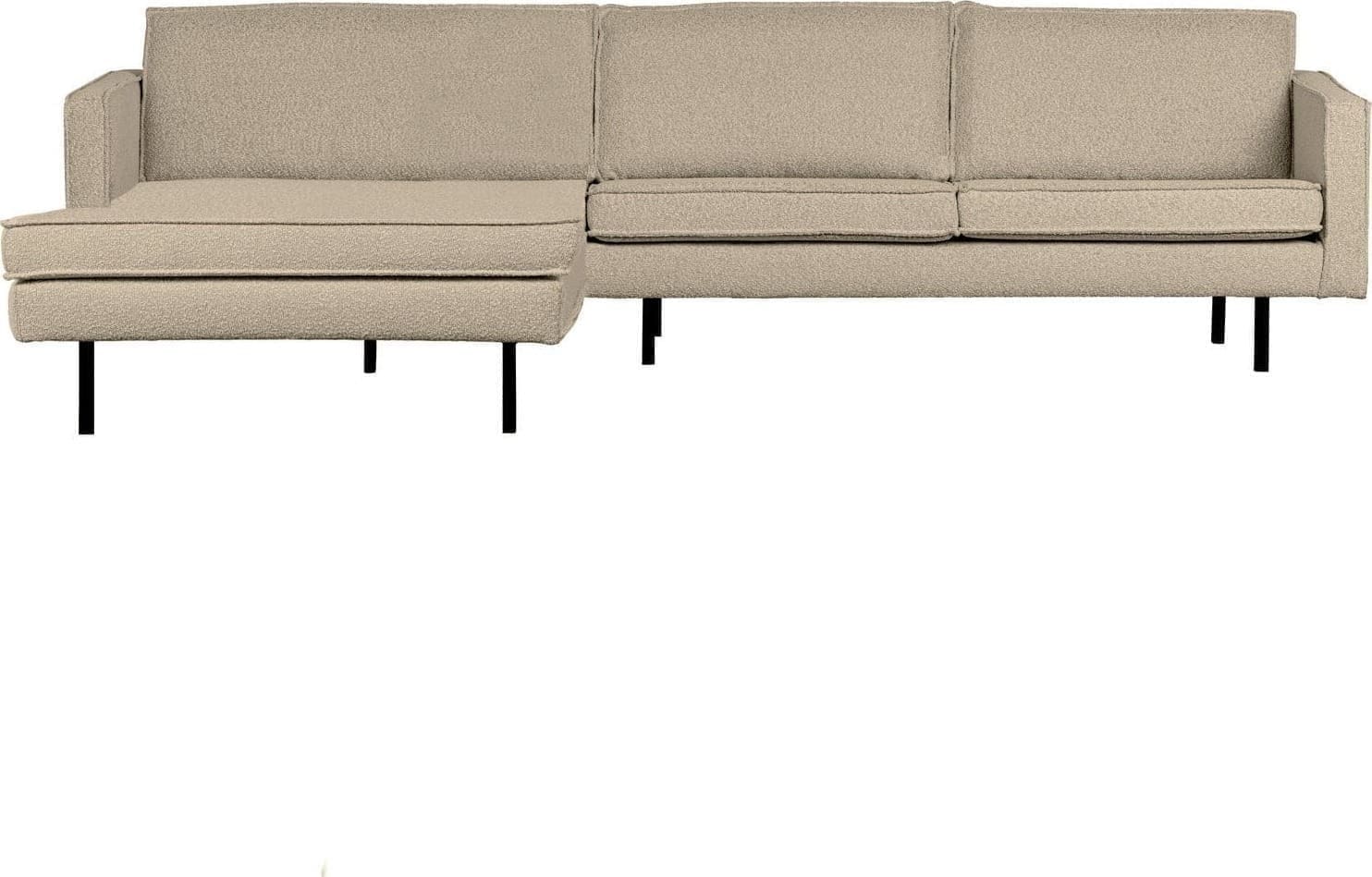 BePureHome Rodeo chaise longue links boucle beige Beige Hoekbank