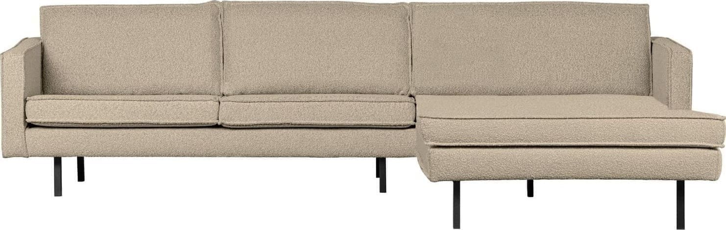 BePureHome Rodeo chaise longue rechts boucle beige Beige Hoekbank