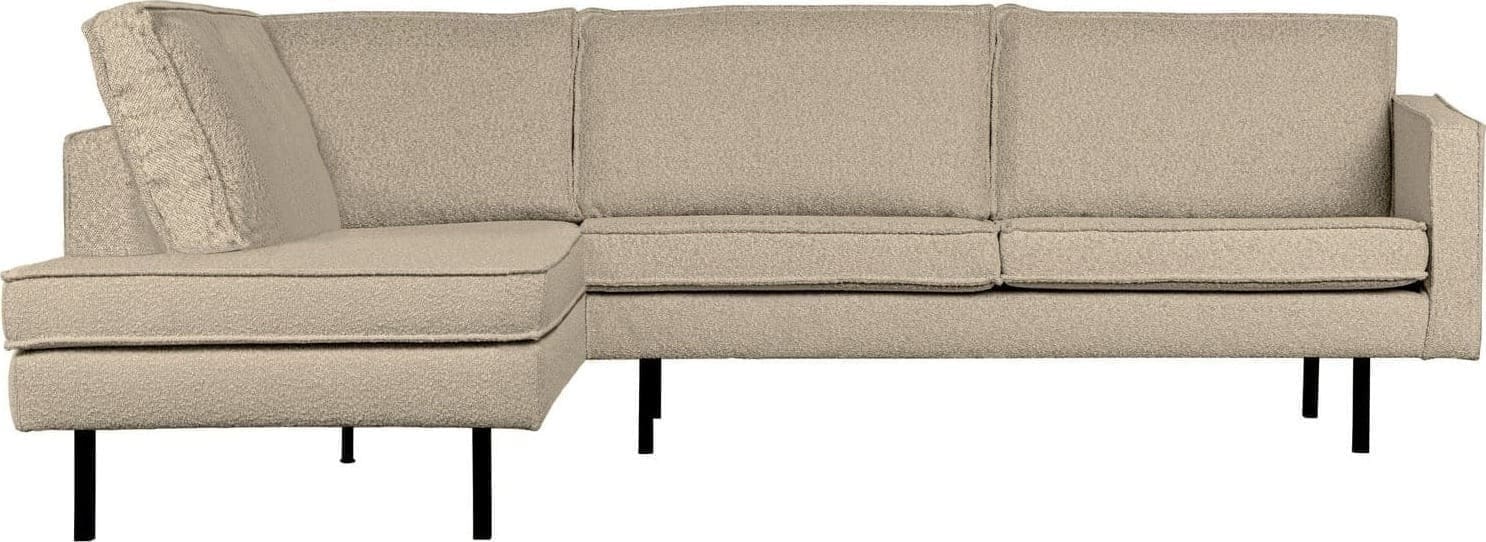 BePureHome Rodeo hoekbank links boucle beige Beige Hoekbank