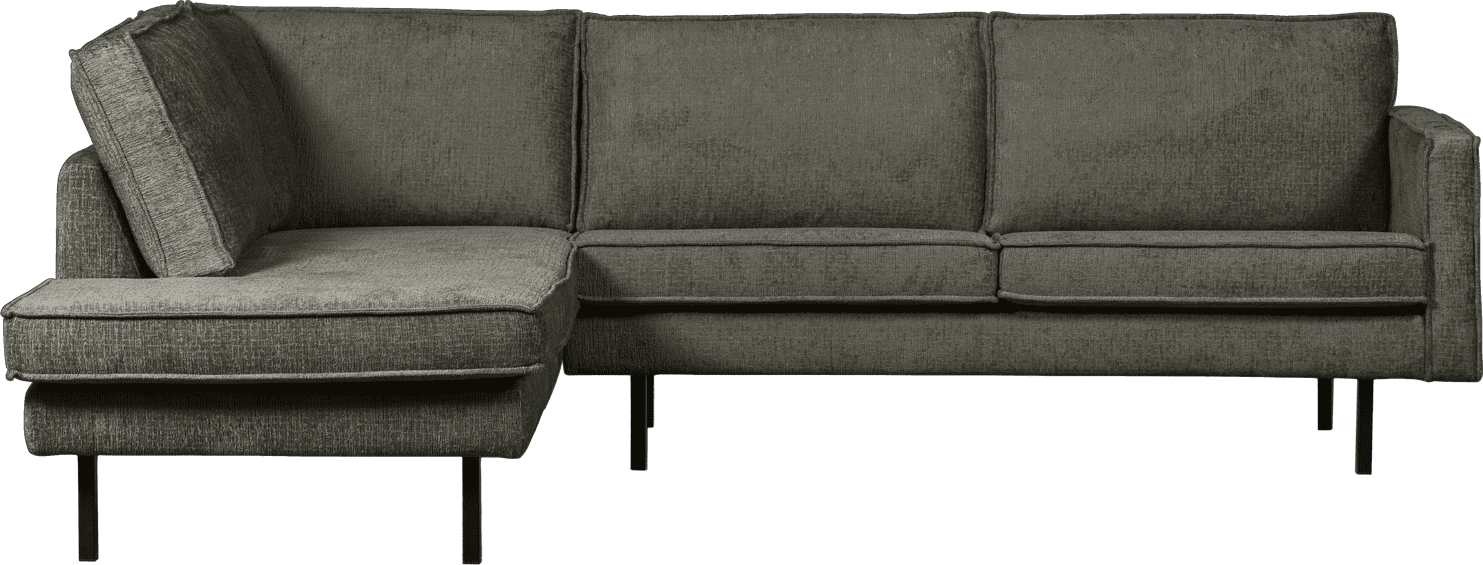 BePureHome Rodeo hoekbank links structure velvet frost Blauw Hoekbank