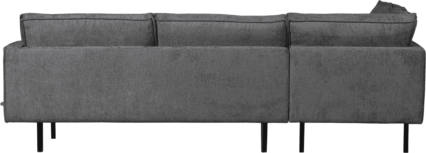 BePureHome Rodeo hoekbank links structure velvet mountain Grijs|Antraciet Hoekbank