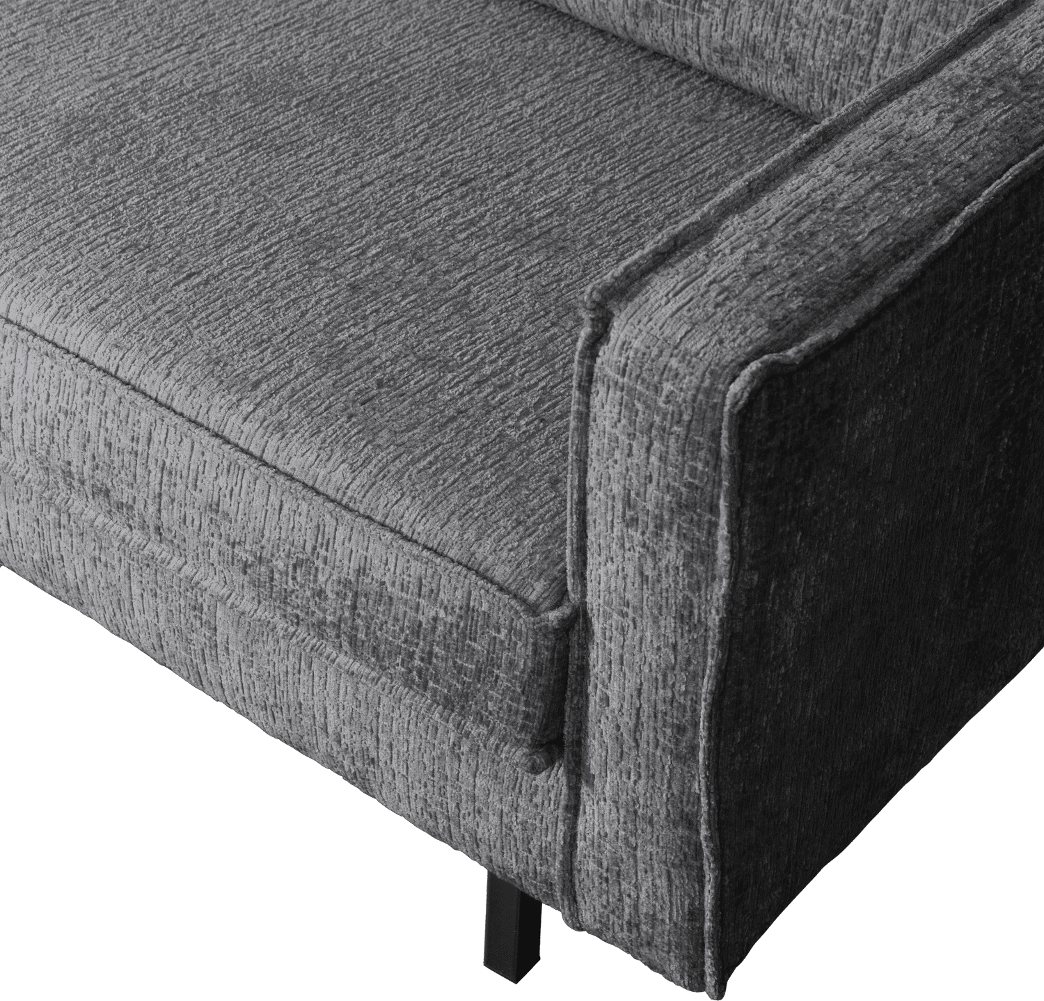 BePureHome Rodeo hoekbank links structure velvet mountain Grijs|Antraciet Hoekbank