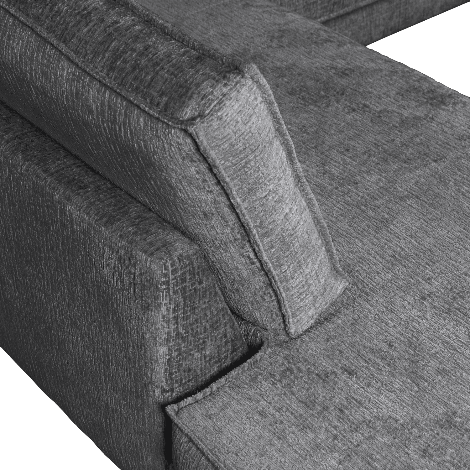 BePureHome Rodeo hoekbank links structure velvet mountain Grijs|Antraciet Hoekbank