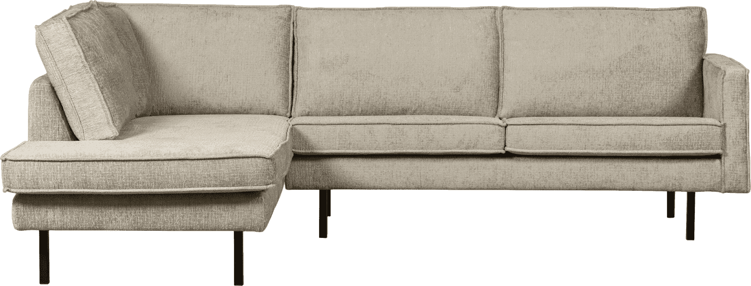 BePureHome Rodeo hoekbank links structure velvet wheatfield Beige|Taupe Hoekbank