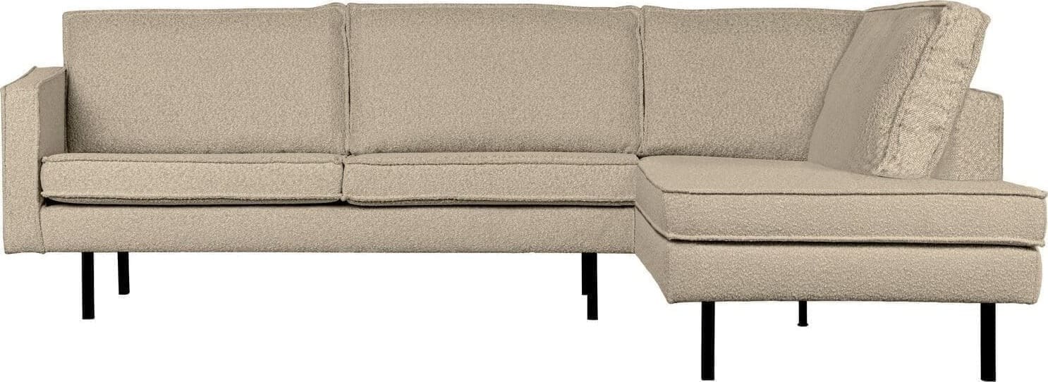 BePureHome Rodeo hoekbank rechts boucle beige Beige Hoekbank