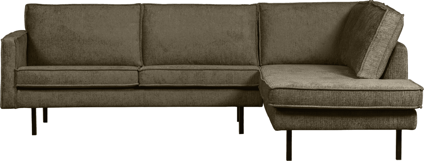 BePureHome Rodeo hoekbank rechts structure velvet bonsai Groen Hoekbank