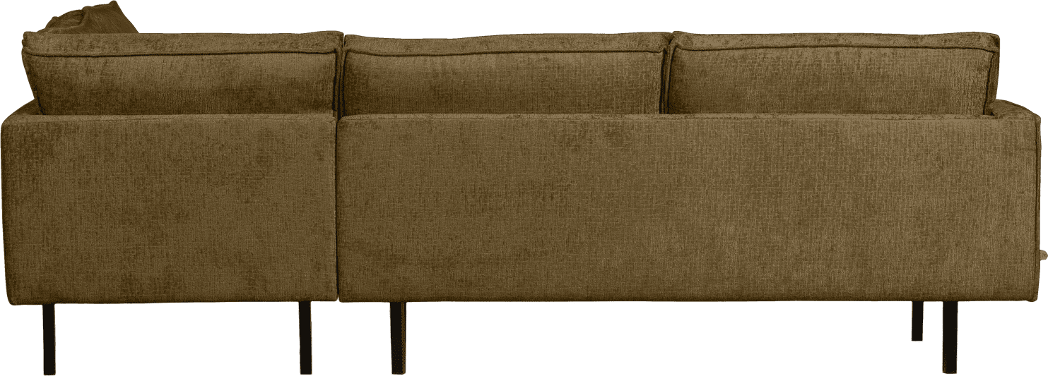 BePureHome Rodeo hoekbank rechts structure velvet brass Messing Hoekbank