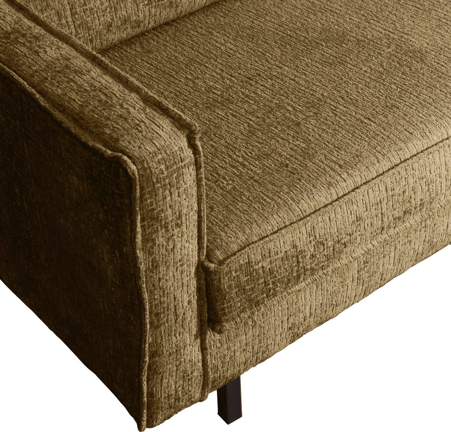 BePureHome Rodeo hoekbank rechts structure velvet brass Messing Hoekbank