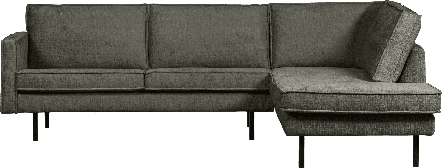 BePureHome Rodeo hoekbank rechts structure velvet frost Blauw Hoekbank