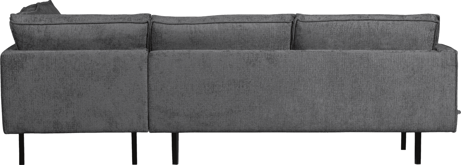 BePureHome Rodeo hoekbank rechts structure velvet mountain Grijs|Antraciet Hoekbank