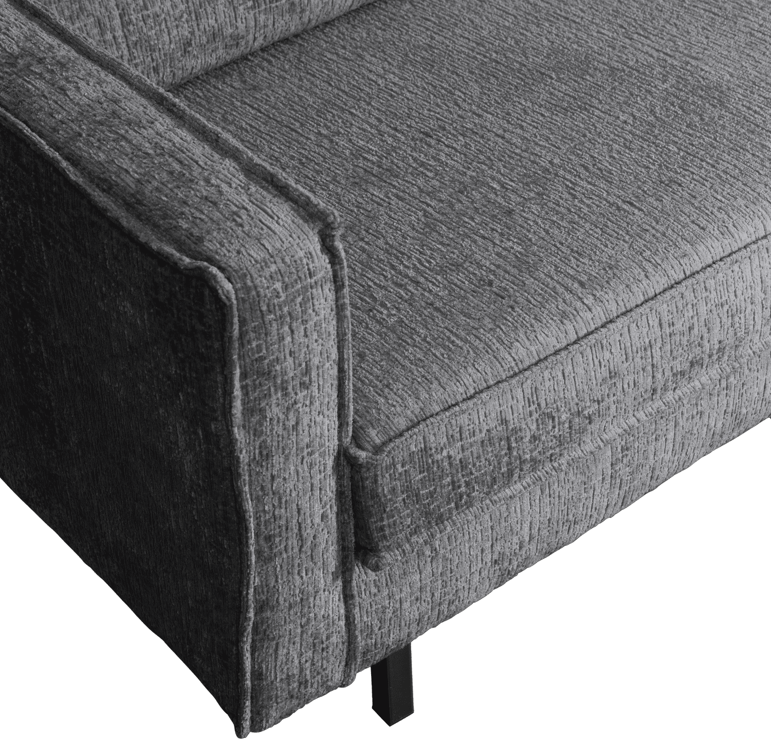 BePureHome Rodeo hoekbank rechts structure velvet mountain Grijs|Antraciet Hoekbank