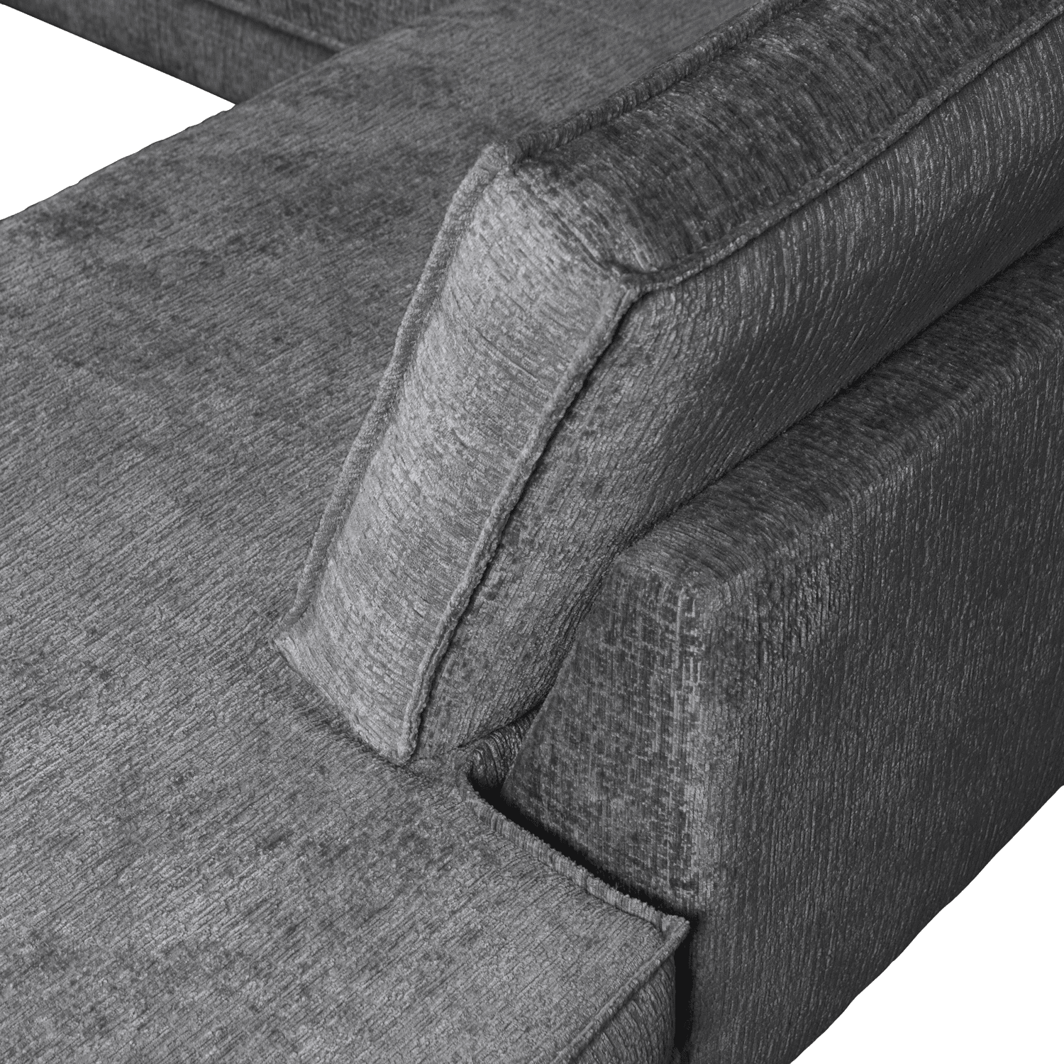 BePureHome Rodeo hoekbank rechts structure velvet mountain Grijs|Antraciet Hoekbank