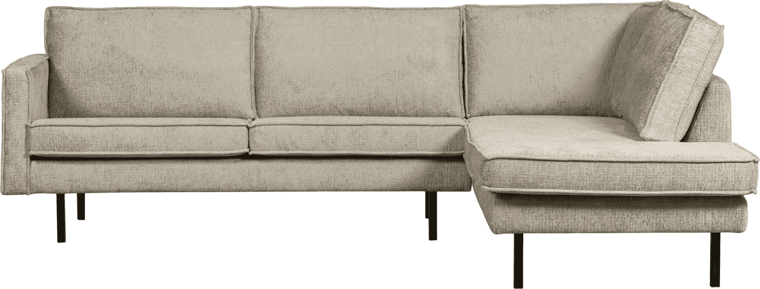 BePureHome Rodeo hoekbank rechts structure velvet wheatfield Beige|Taupe Hoekbank