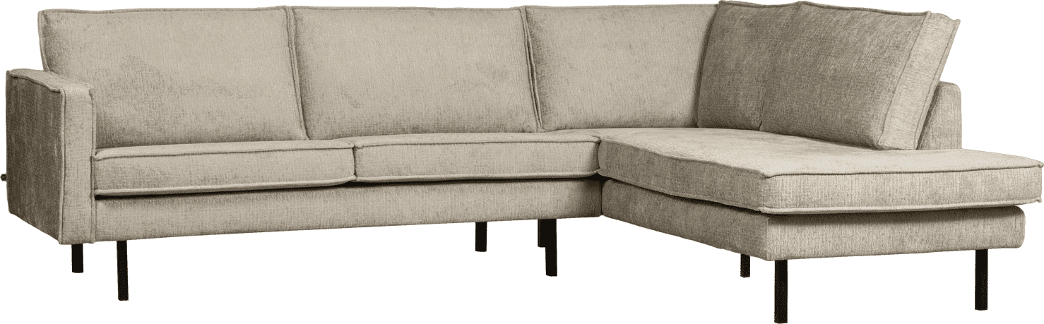 BePureHome Rodeo hoekbank rechts structure velvet wheatfield Beige|Taupe Hoekbank