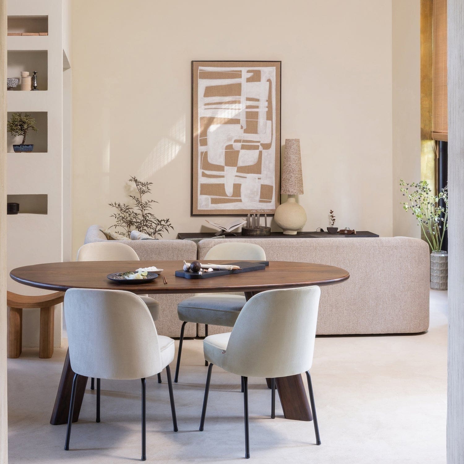 BePureHome Roundly eettafel/bureau mango hout walnoot 200x100 Bruin Bureau