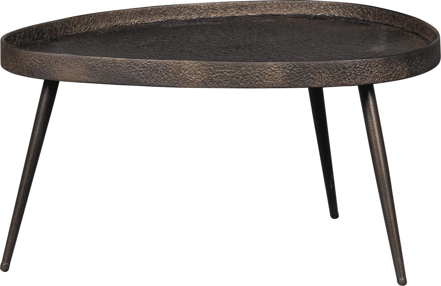 BePureHome Set/2 - crude bijzettafels antique bronze Bruin|Antraciet Bijzettafel
