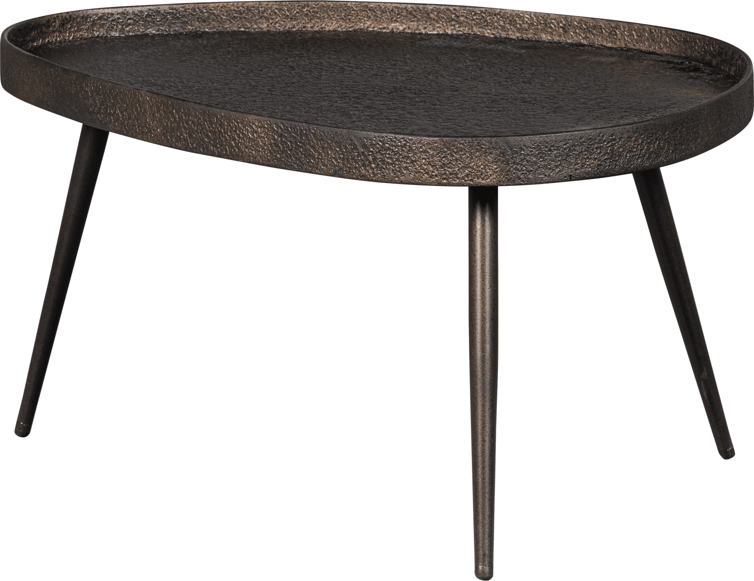BePureHome Set/2 - crude bijzettafels antique bronze Bruin|Antraciet Bijzettafel