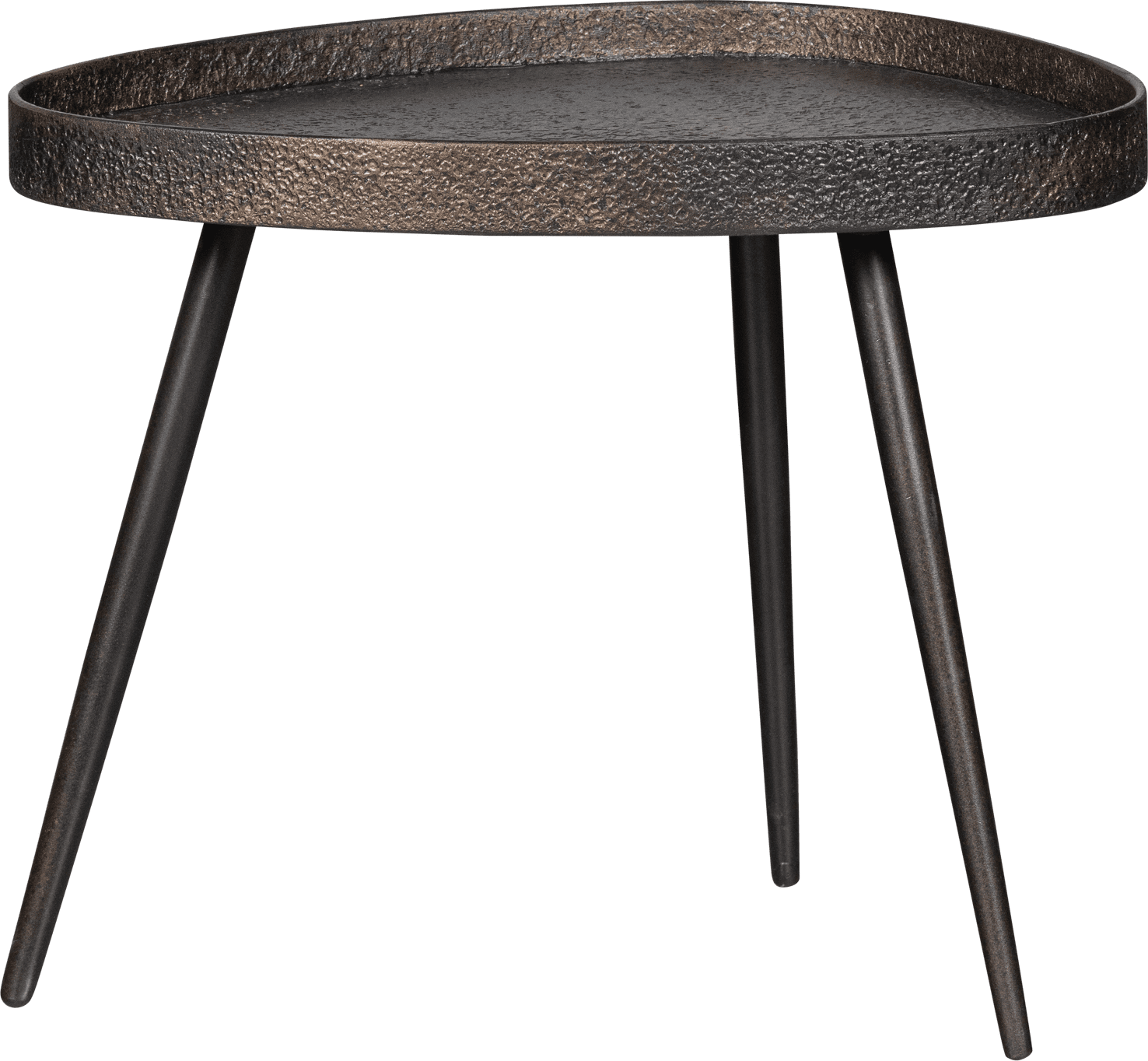 BePureHome Set/2 - crude bijzettafels antique bronze Bruin|Antraciet Bijzettafel