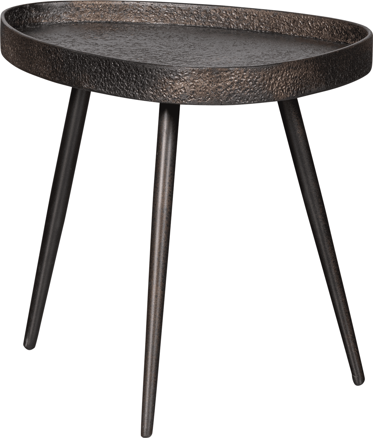 BePureHome Set/2 - crude bijzettafels antique bronze Bruin|Antraciet Bijzettafel