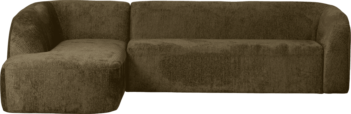 BePureHome Sloping hoekbank links structure velvet bonsai Groen Hoekbank