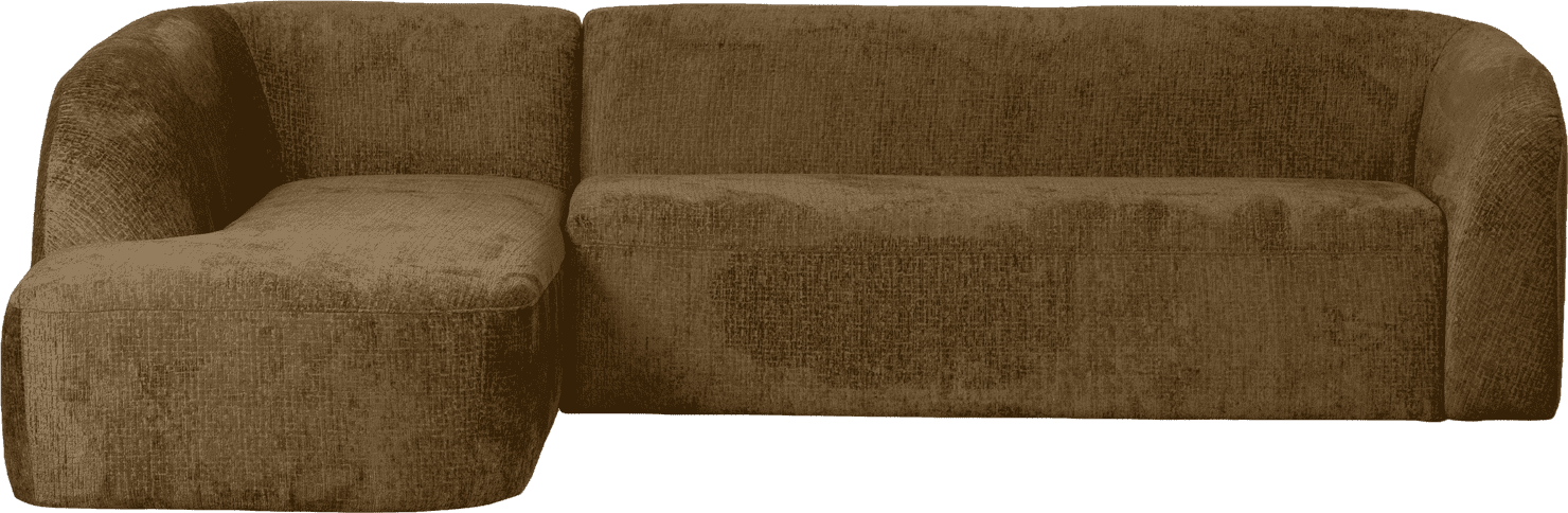 BePureHome Sloping hoekbank links structure velvet brass Messing Hoekbank
