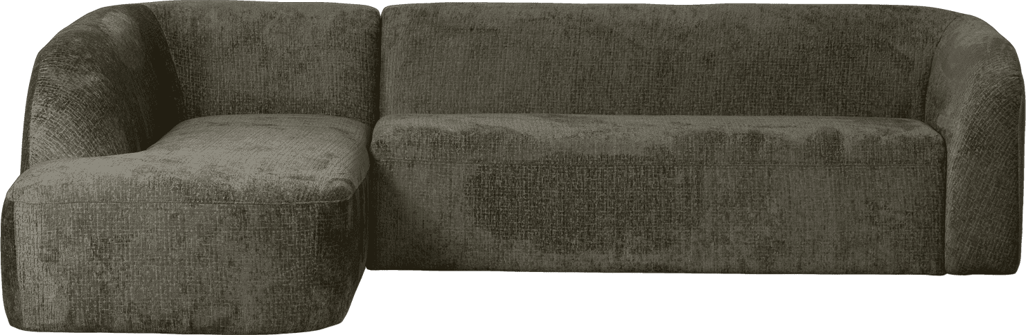 BePureHome Sloping hoekbank links structure velvet frost Blauw Hoekbank