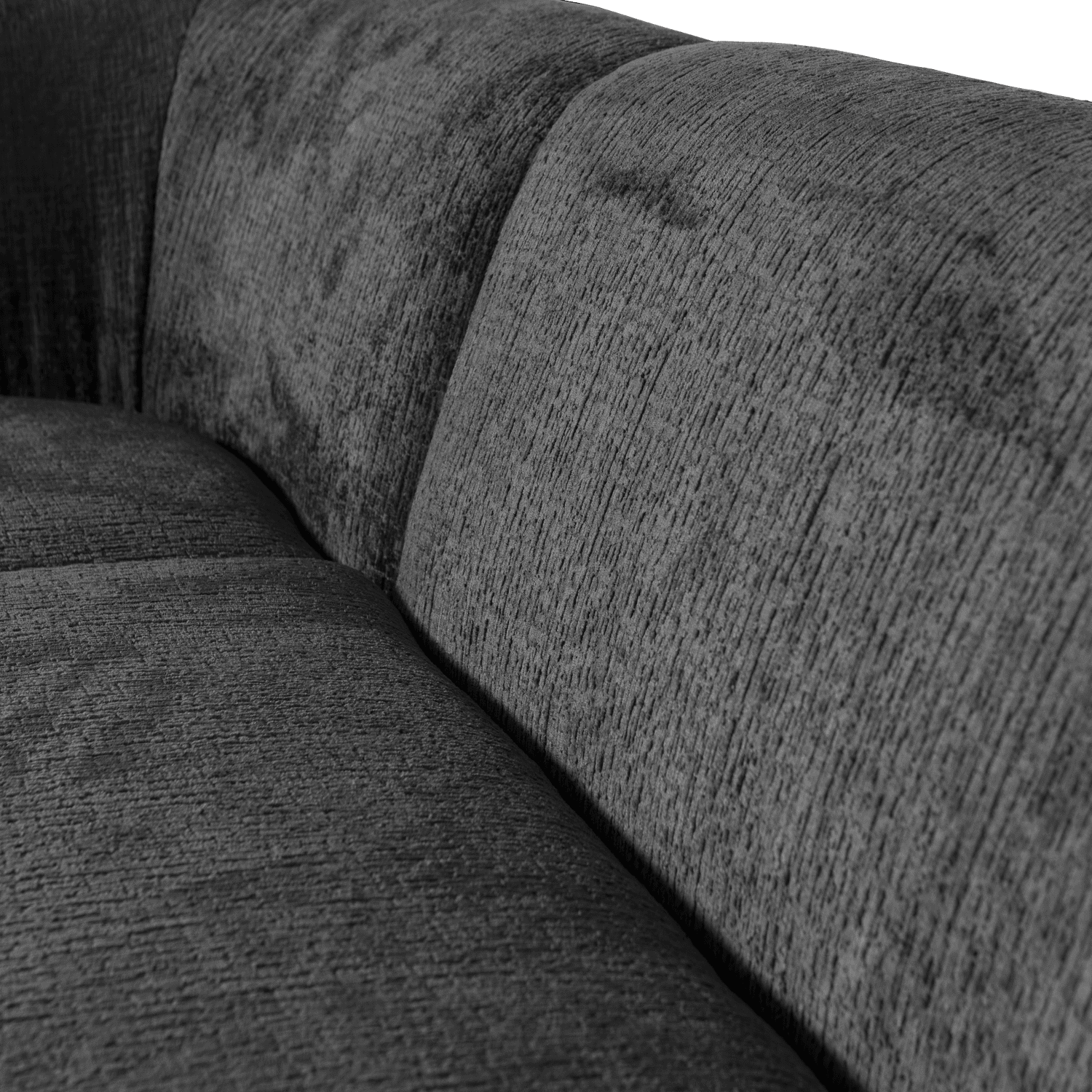 BePureHome Sloping hoekbank links structure velvet mountain Grijs|Antraciet Hoekbank