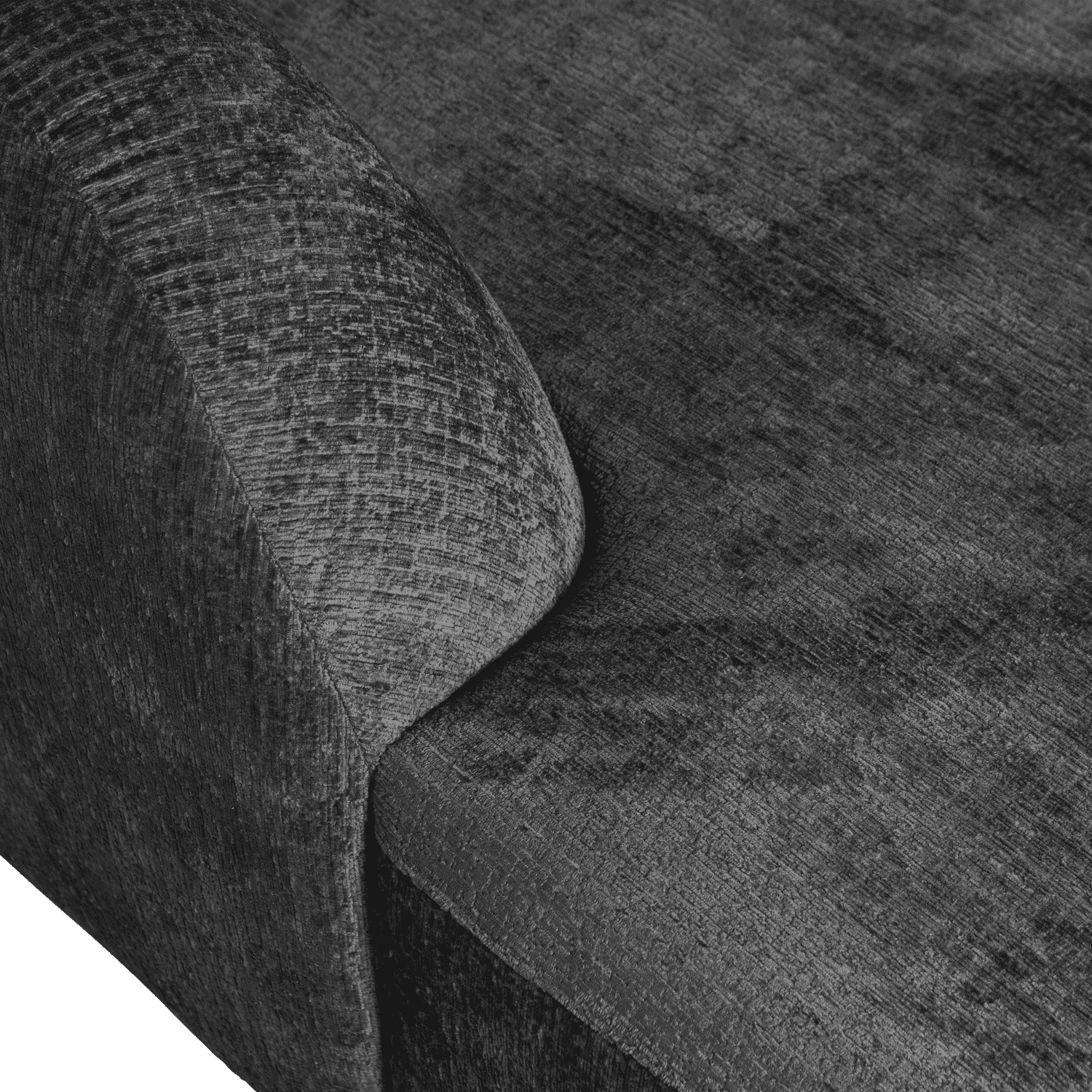 BePureHome Sloping hoekbank links structure velvet mountain Grijs|Antraciet Hoekbank
