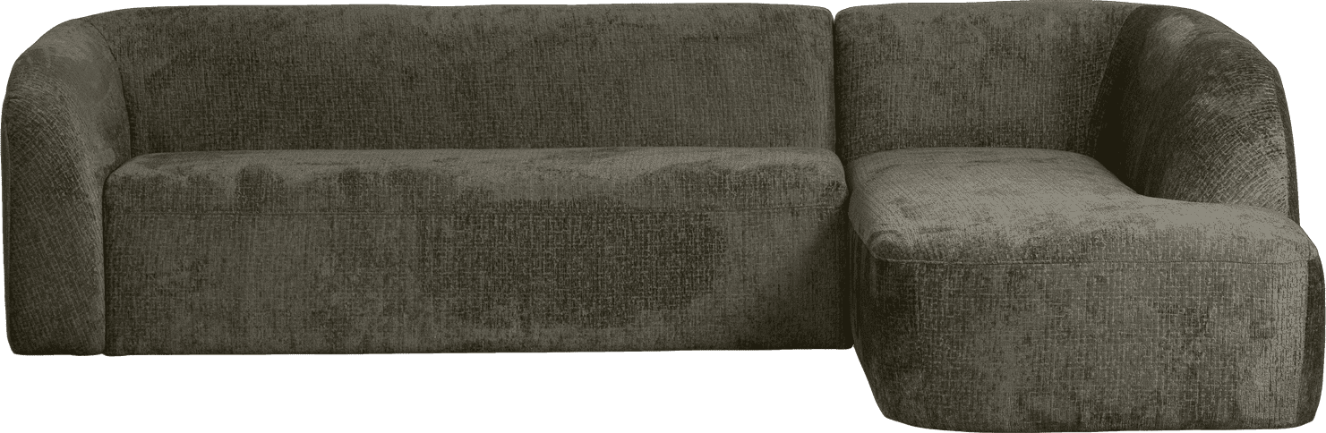 BePureHome Sloping hoekbank rechts structure velvet frost Blauw Hoekbank