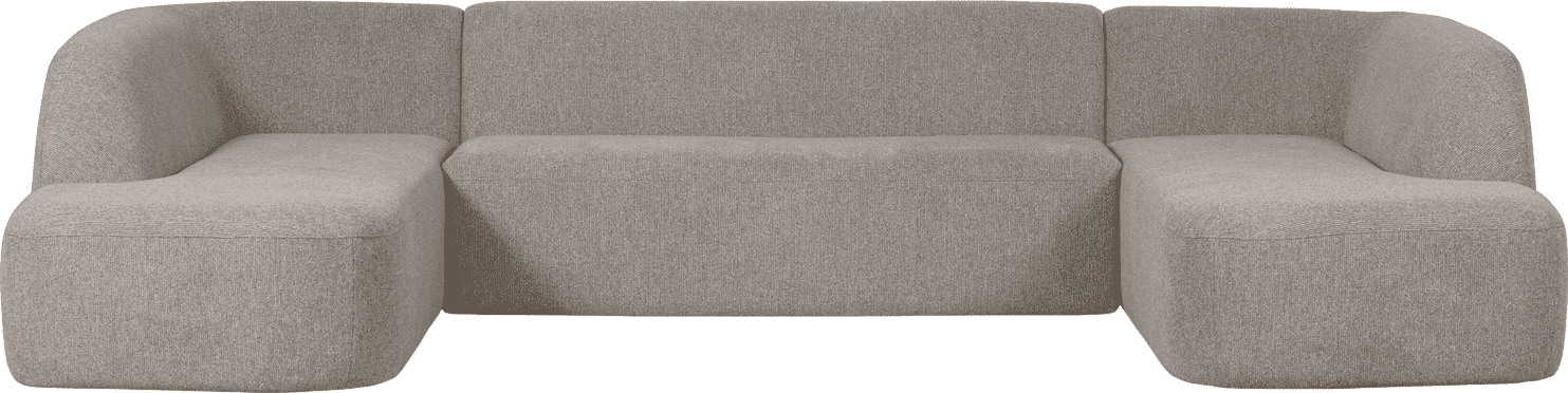 BePureHome Sloping u-vorm off white melange Wit Hoekbank