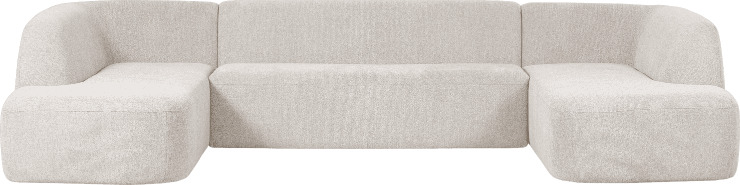 BePureHome Sloping u-vorm pearl melange Roze Hoekbank